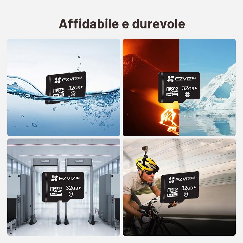 EZVIZ Scheda di memoria Micro SD da 32 GB, classe 10 UHS ad alta velocità per fotocamera, smartphone, computer, macchina fotografica, monitoraggio, tachigrafo, tavolo