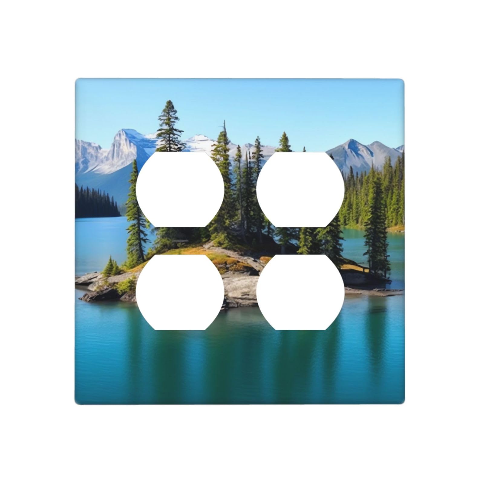 Decorator Wall Plate 2 Gang Light Switch Covers Spirit Island in Lake Wallplate Double Toggle Switch Plate Standard Size Electrical Outlet Covers Decorative Wall Switch Plate Cover
