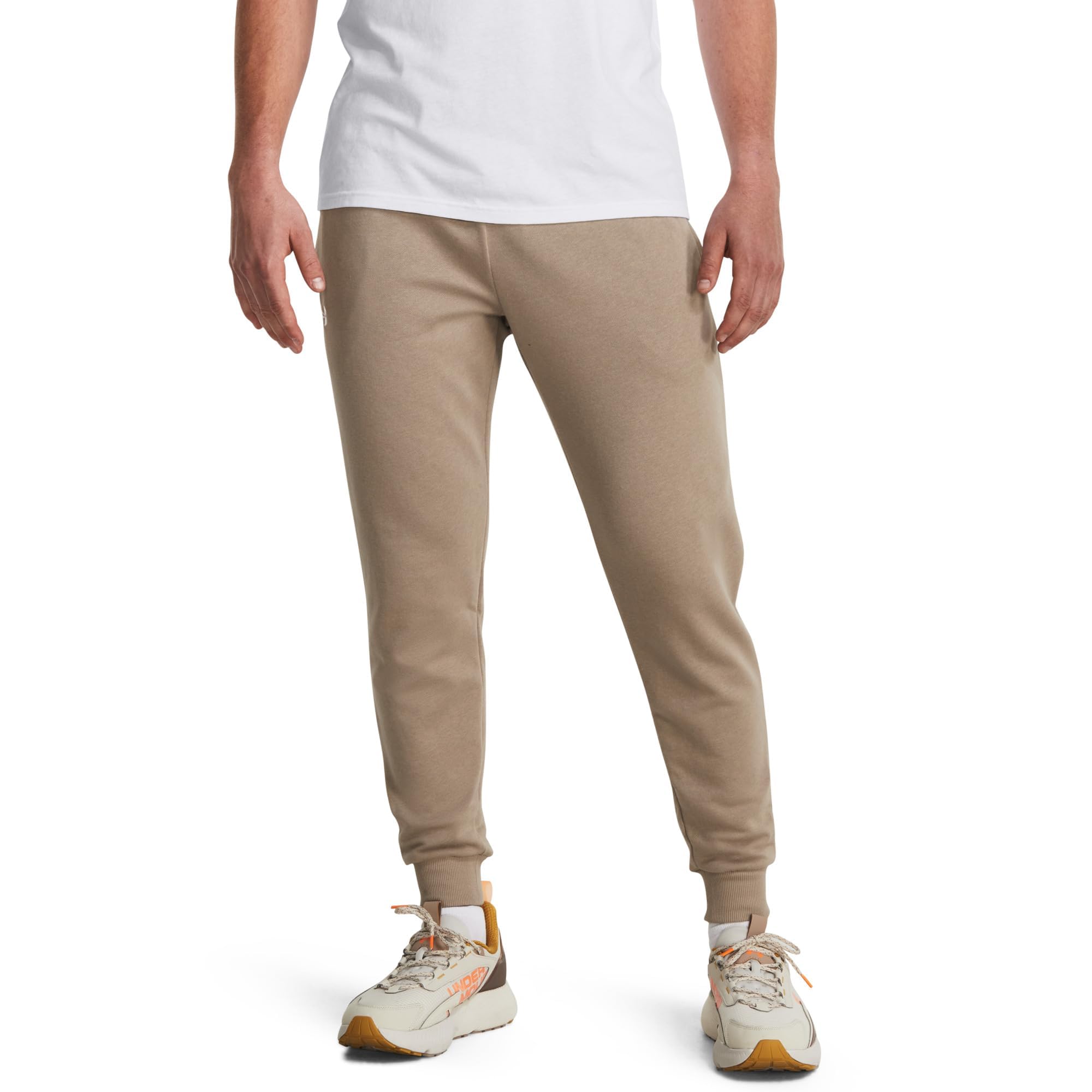 Under Armour Men's Rival Fleece Joggers, (236) Sahara / / White, XXL