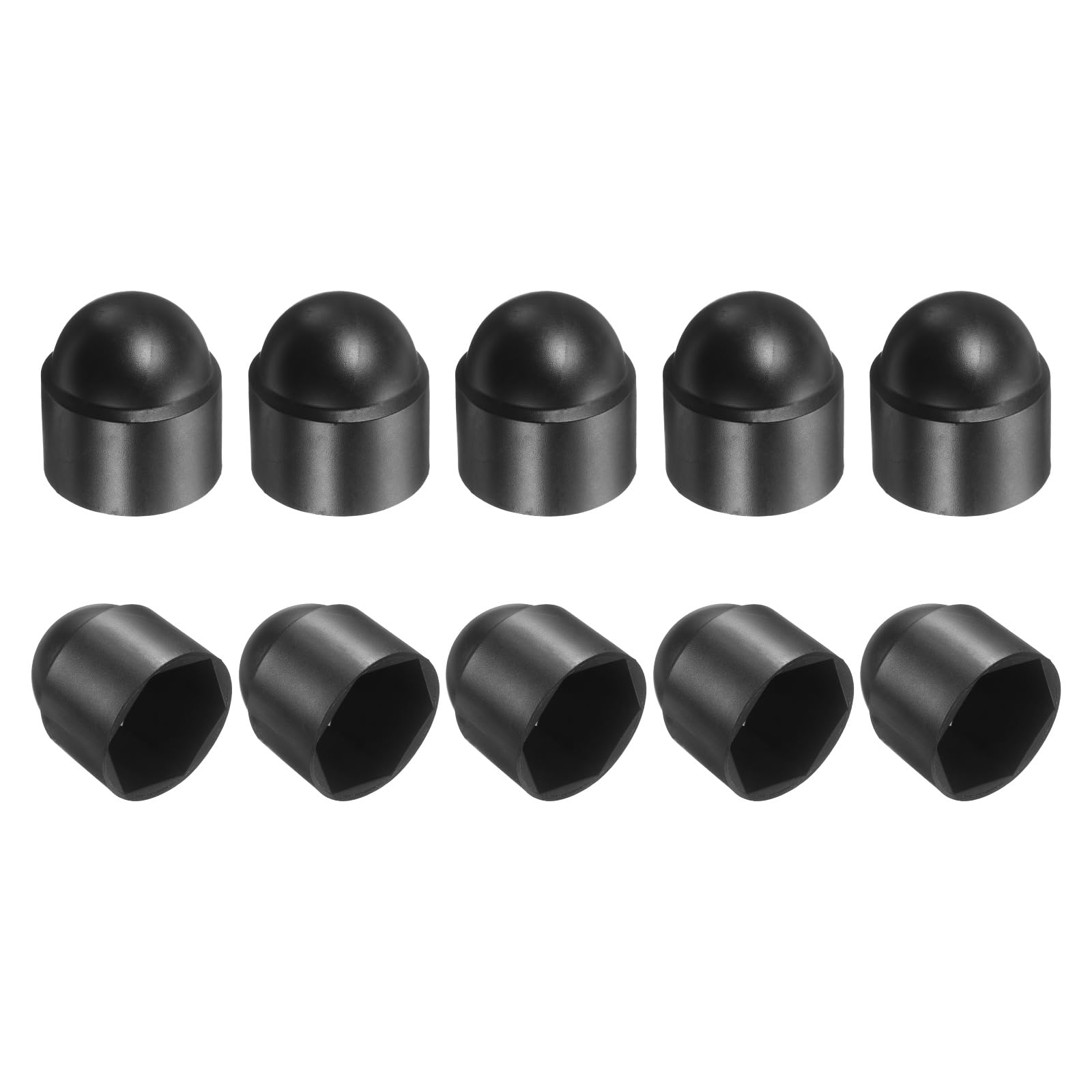 sourcing map Nut Protection Cap, 10Pcs M24x36x45mm - Plastic Hexagonal Screw Protection Cap, Dome Acorn Hex Head Bolt Covers, Waterproof Decorative Caps (Black) — image 1