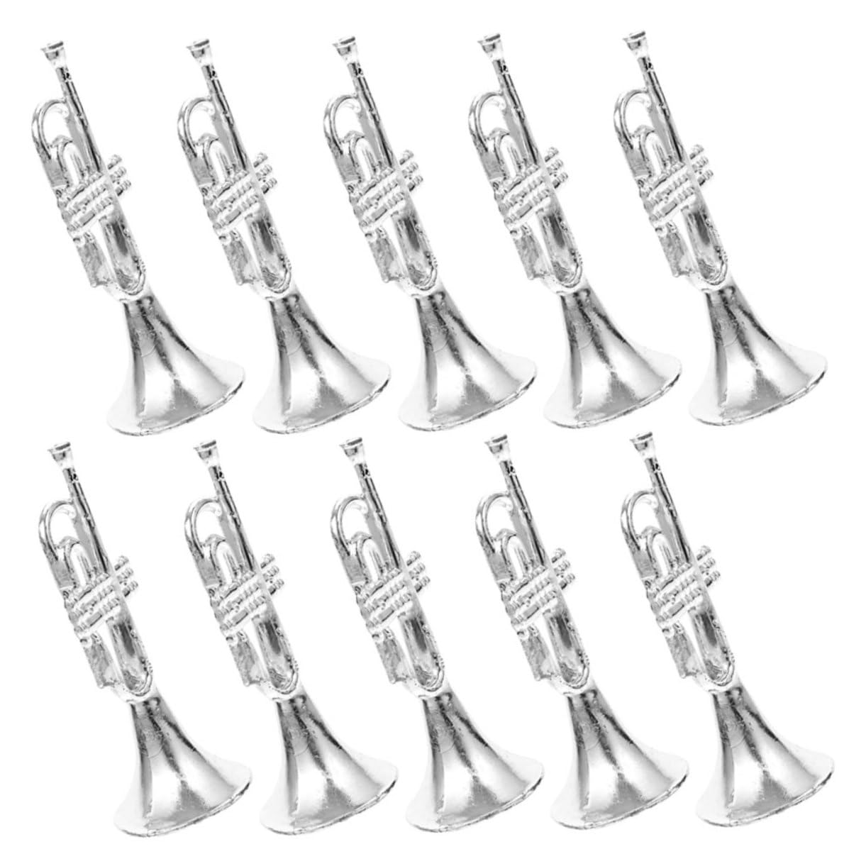 ERINGOGO 10pcs Miniature Trumpet Instruments Mini Plastic Trumpet Mini Musical Instruments Ideal for Dollhouse
