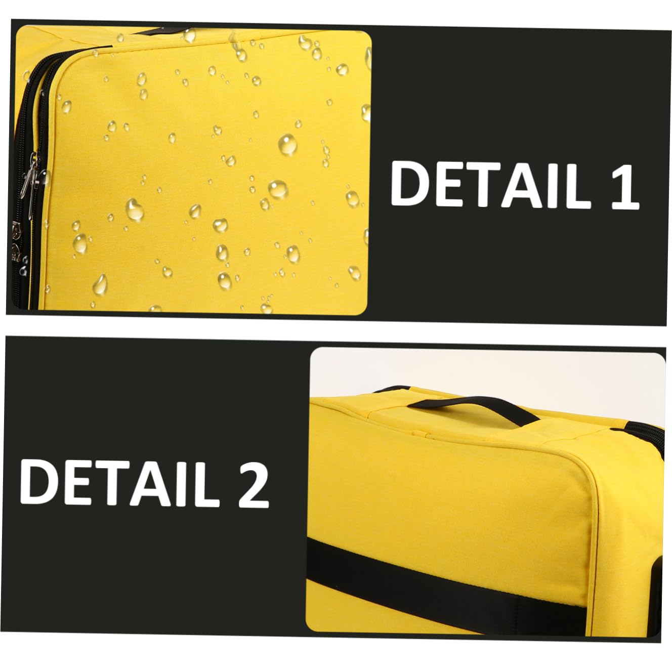 COLLBATH Pochette Portadocumenti Grande Capacità con Doppia Zip e Lucchetto | Tessuto Cationico, e Facile da Sollevare, Gialla, per Viaggio D'affari