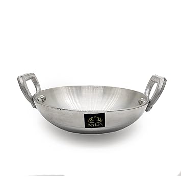 NYRA Aluminium Mini Karahi for Deep Frying, Sauteing, Tadka Purpose for use in Home, Kitchen, Restaurant,etc (500 ML X 5.5 CM Height X 17 CM Diameter)