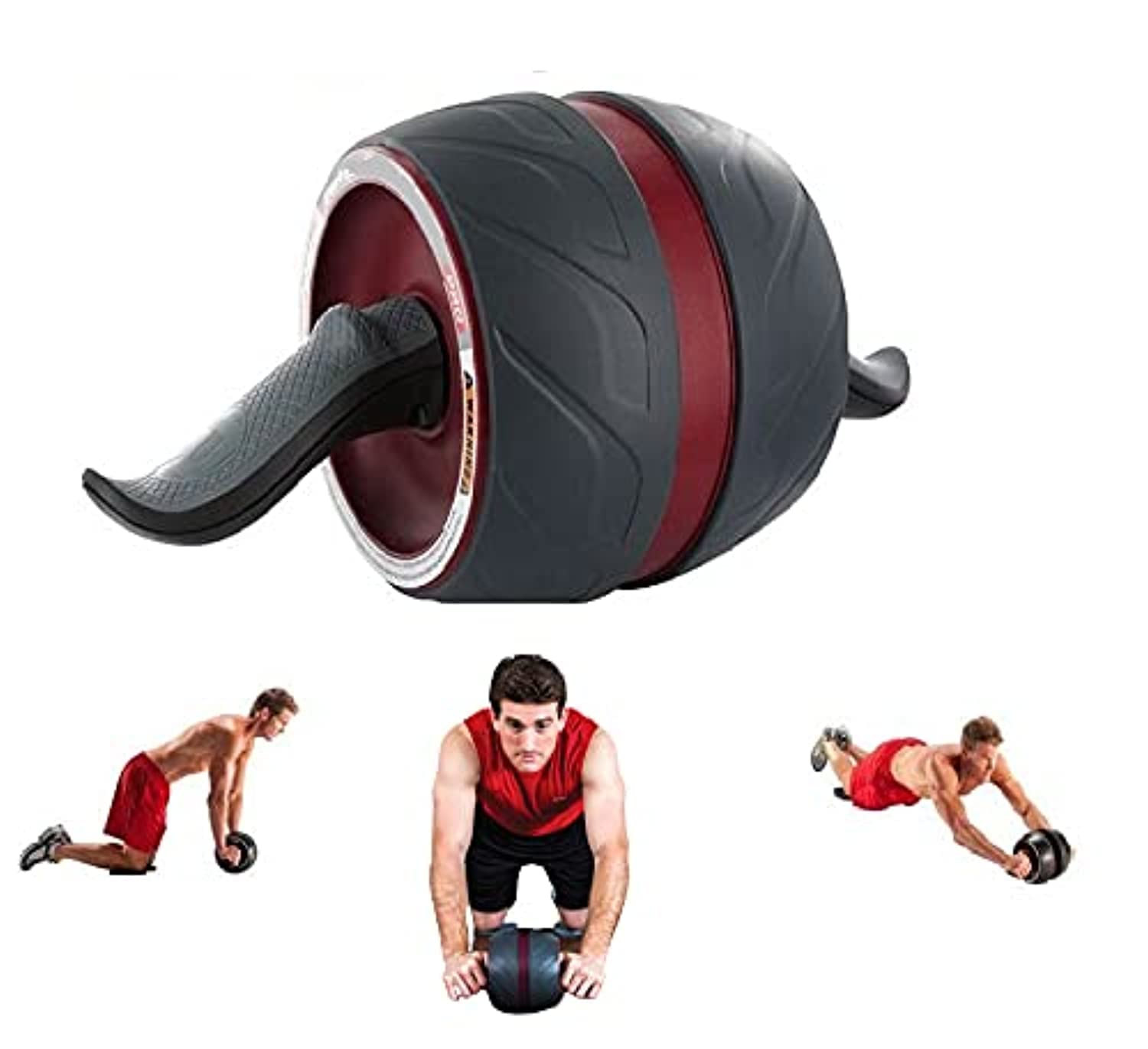 Marshal Fitness Ab Power Wheel Roller Crossfit Home Gym Abdominal Exercise Workout Equipment for Body Building Fitness Muscle Trainer Multi color- Mf-0058