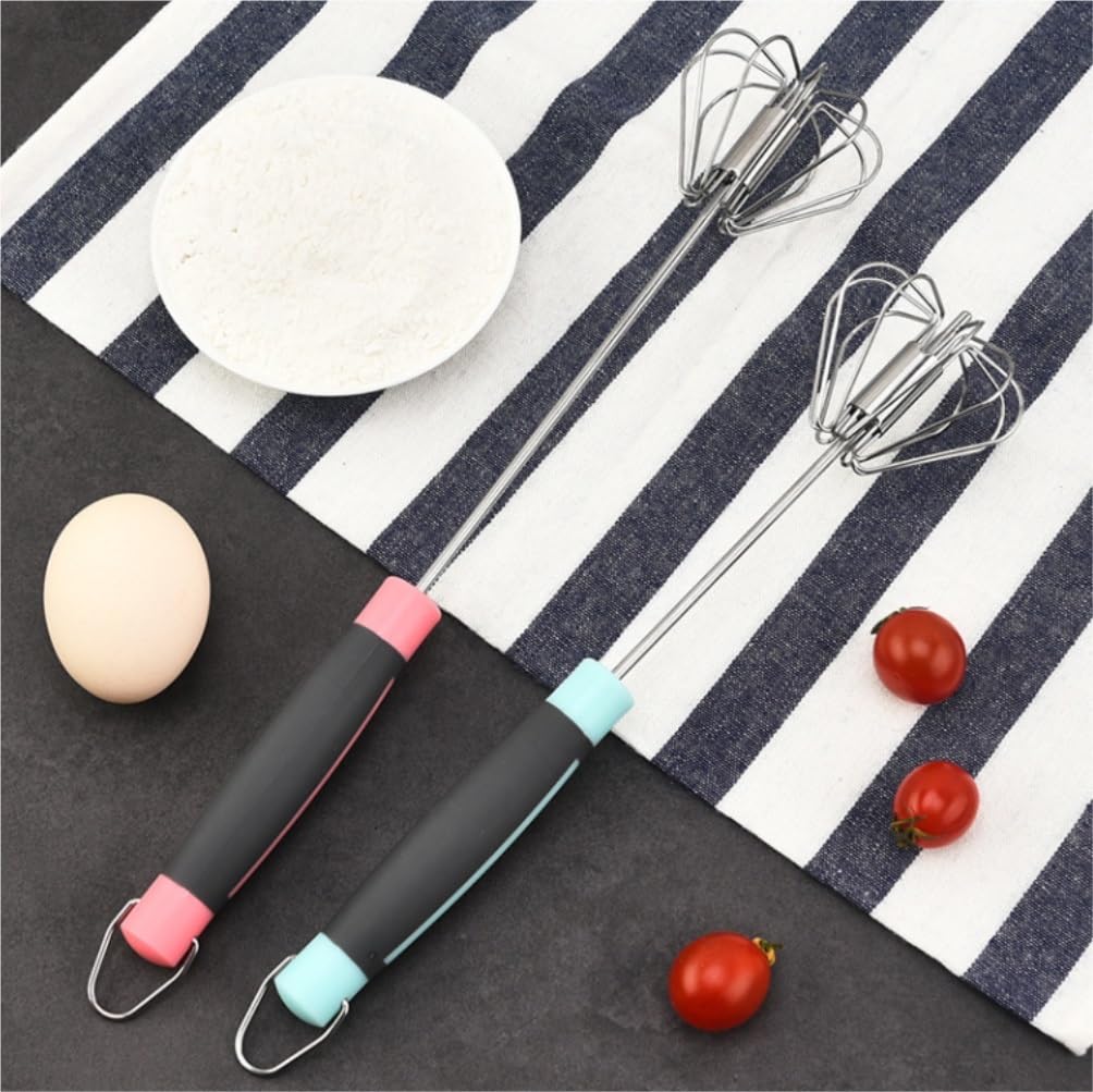 Varillas de Batir para Cocinar Batidor De Huevos Semiautomático De Acero Inoxidable, Herramienta For Mezclar Huevos En Crema, Tipo Prensa De Cocina Casera Huevos, Espumar, Batir(31x6.5cm)
