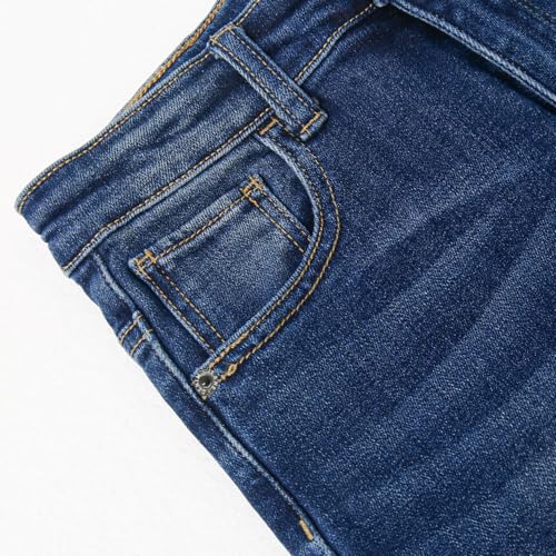 KIDSCOOL SPACE Boys Slim Jeans,Little Big Elastic Band Inside Simple Desgin Stretchy Denim Pants4