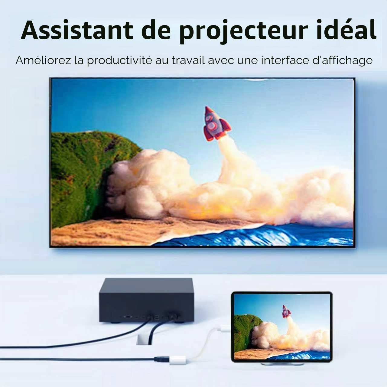 Adaptateur USB C vers HDMI pour iPhone 17 16 15, Convertisseur d'écran pour iPad MacBook vers HDTV Projecteur