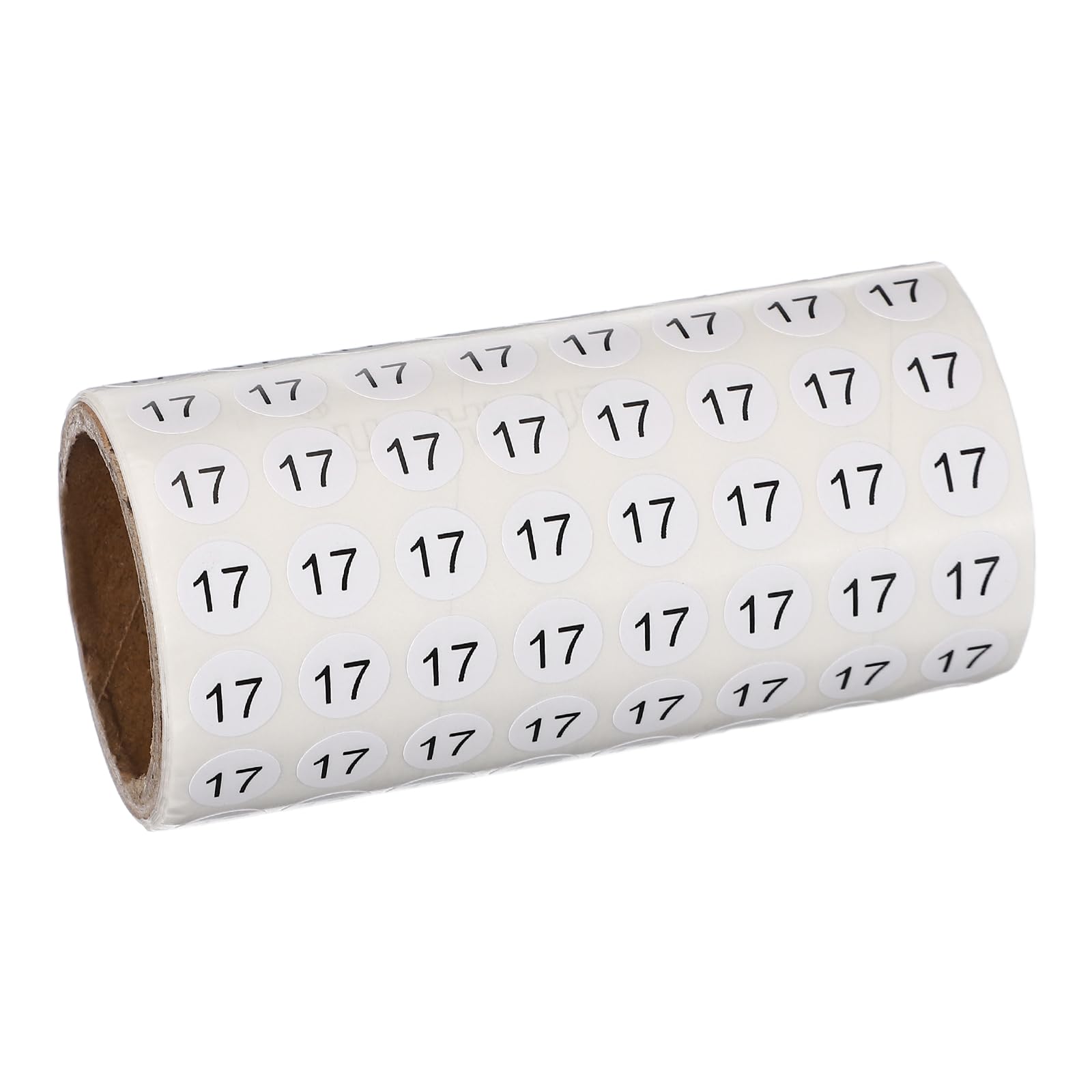 PATIKIL 1000pcs 0.4" Number Stickers, Mini Number 17 Sticker Numbers Labels Round Small Vinyl Self Adhesive Label Circle Decals 1 Roll Dots for Photo Album Poster Organize Inventory, Black