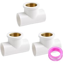 4 PCS 32mm Tee PVC Pipe Fitting, 3-Way, 3/4" PT Female Thread