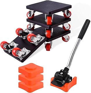 Rodison Conjunto profissional de transporte de móveis, elevador de móveis de serviço pesado com 4 rodas de transporte, 1...