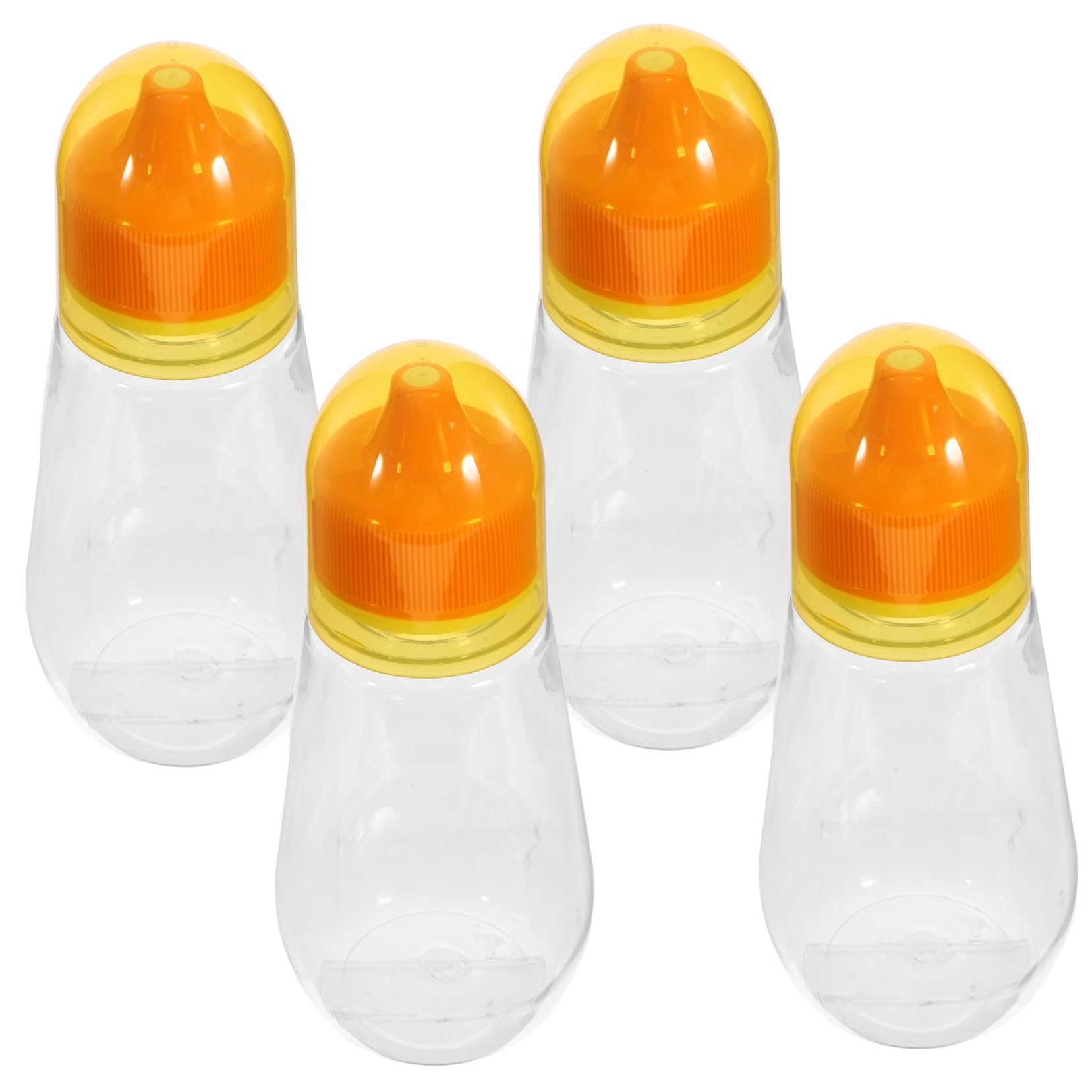 Ciieeo 4Pcs Plastic Squeeze Honey Bottles with Spill Lid Pet Honey Dispenser Jars for Syrup Jam and Food Storage for Festivals and Family Use