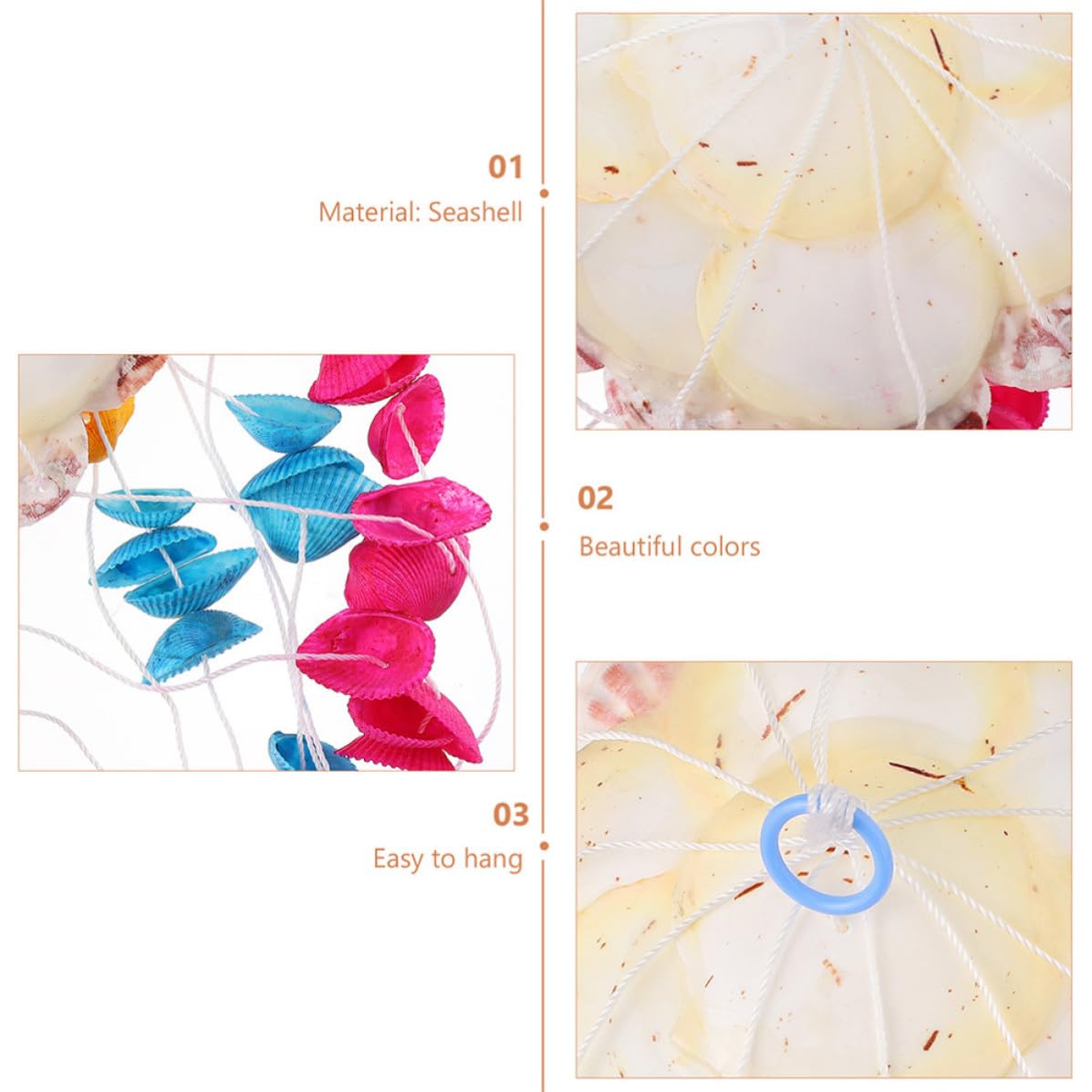 Campanello a Vento Conchiglie, Decorazione Esterna Colorata, 2 Pezzi