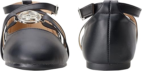 Miniatura 3 de bebe Girls' Dress Shoes - Strappy Ballet Flats with Rhinestone Medallion (Little GirlBig Girl)