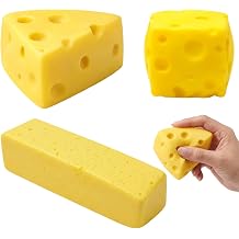3 PCS Cheese Squishies Set, Square+Triangle and Butter Squishy, Butter and Cheese Squishy, Adorable and Fun, Ideal for Home and Office Desk Decoration