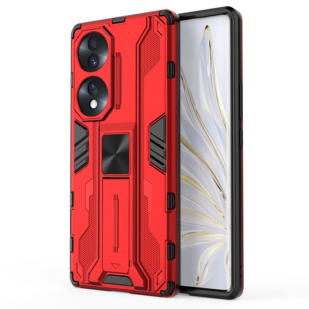 Custodia SEAHAI Per Honor 70 Con Anello Rotante 360° E Supporto Magnetico - Rosso