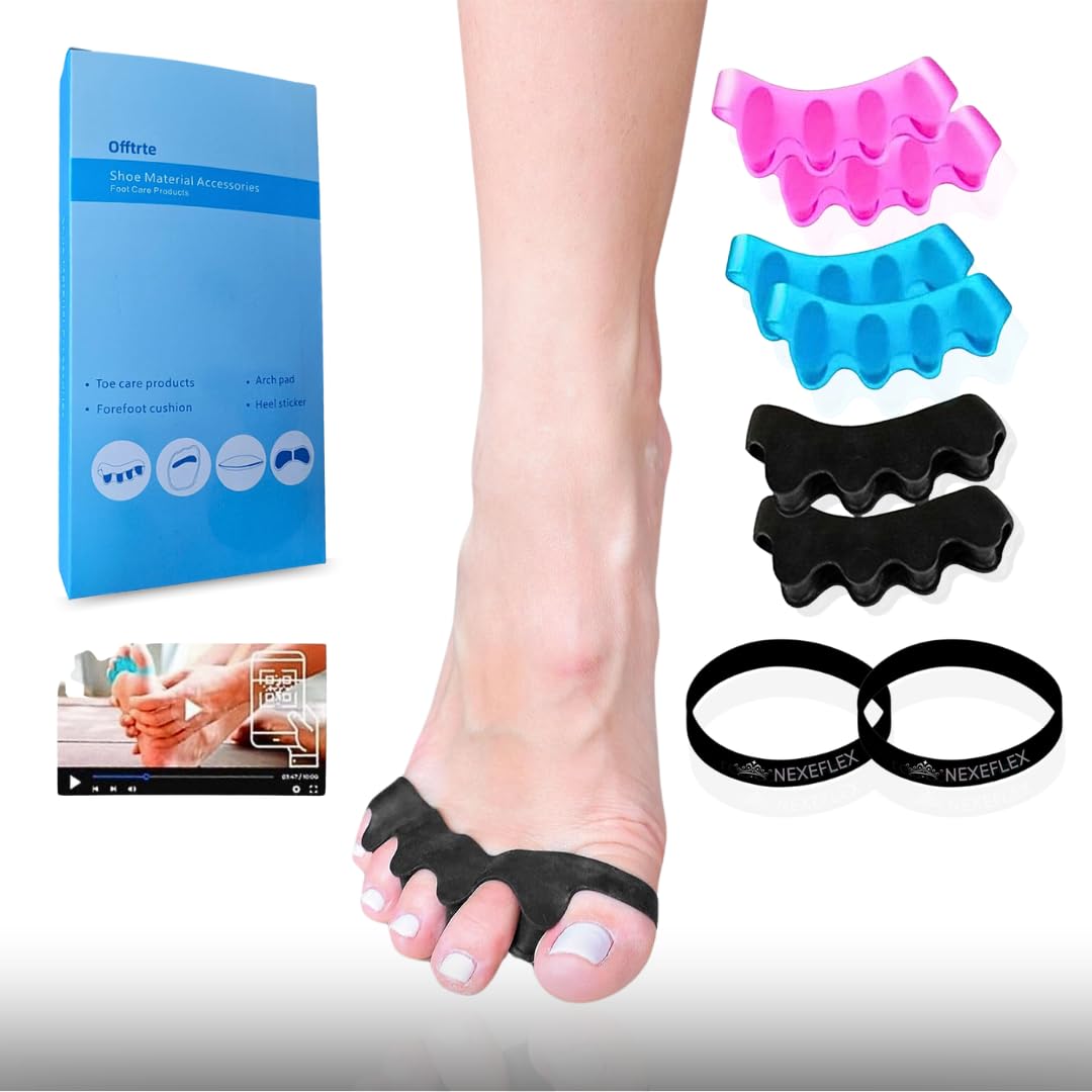 Separadores de dedos (2 Negras, Rosa, Azul)