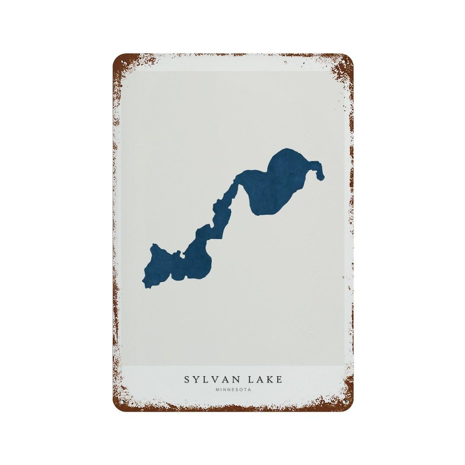 xiaoxiaoshen Sylvan Lake Minnesota Map Minimalist Wall Decor Art Metal Tin Poster Modern Home Decor Art Home Bar Shop Decorations Vintage Sign 30x20cm