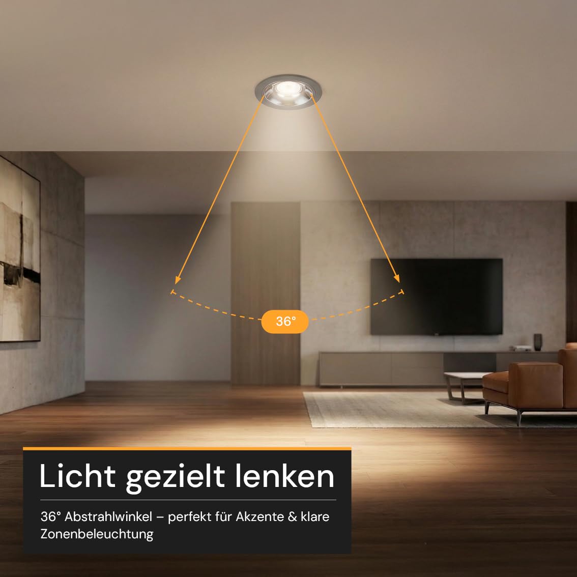 Einbaustrahler LED 24W 4 Stück - LED Modul 230V, Einbauleuchte CCT für Decke, 2700K 4500K 6500K einstellbar, 1750lm, Ø 131x75mm, 36°, UGR<19, CRI90, IP65, Deckenspot LED-Leuchtmittel