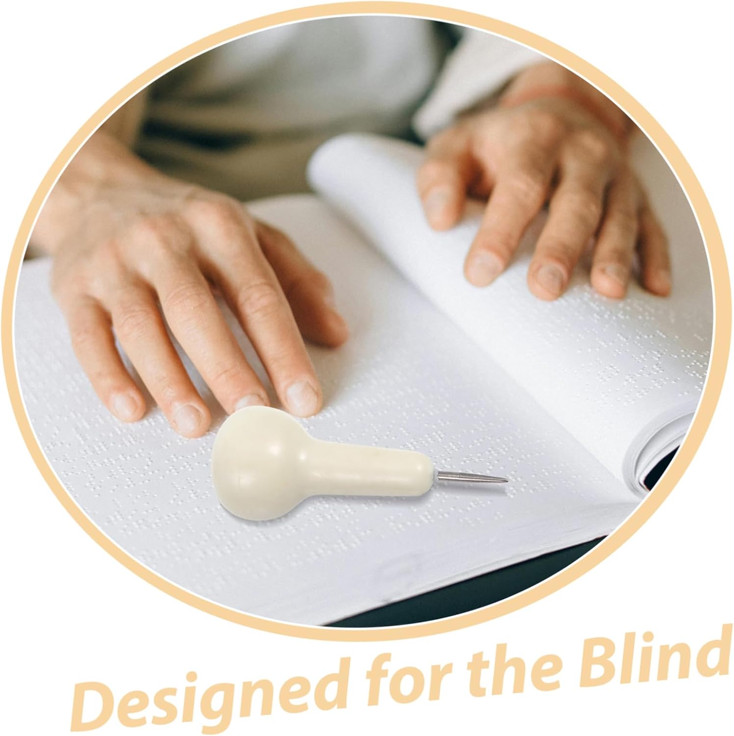 Braille Writer Pen for Blind and Visually Impaired Plastic and Compact Design for Beige Braille Learning Tool for Accurate Writing