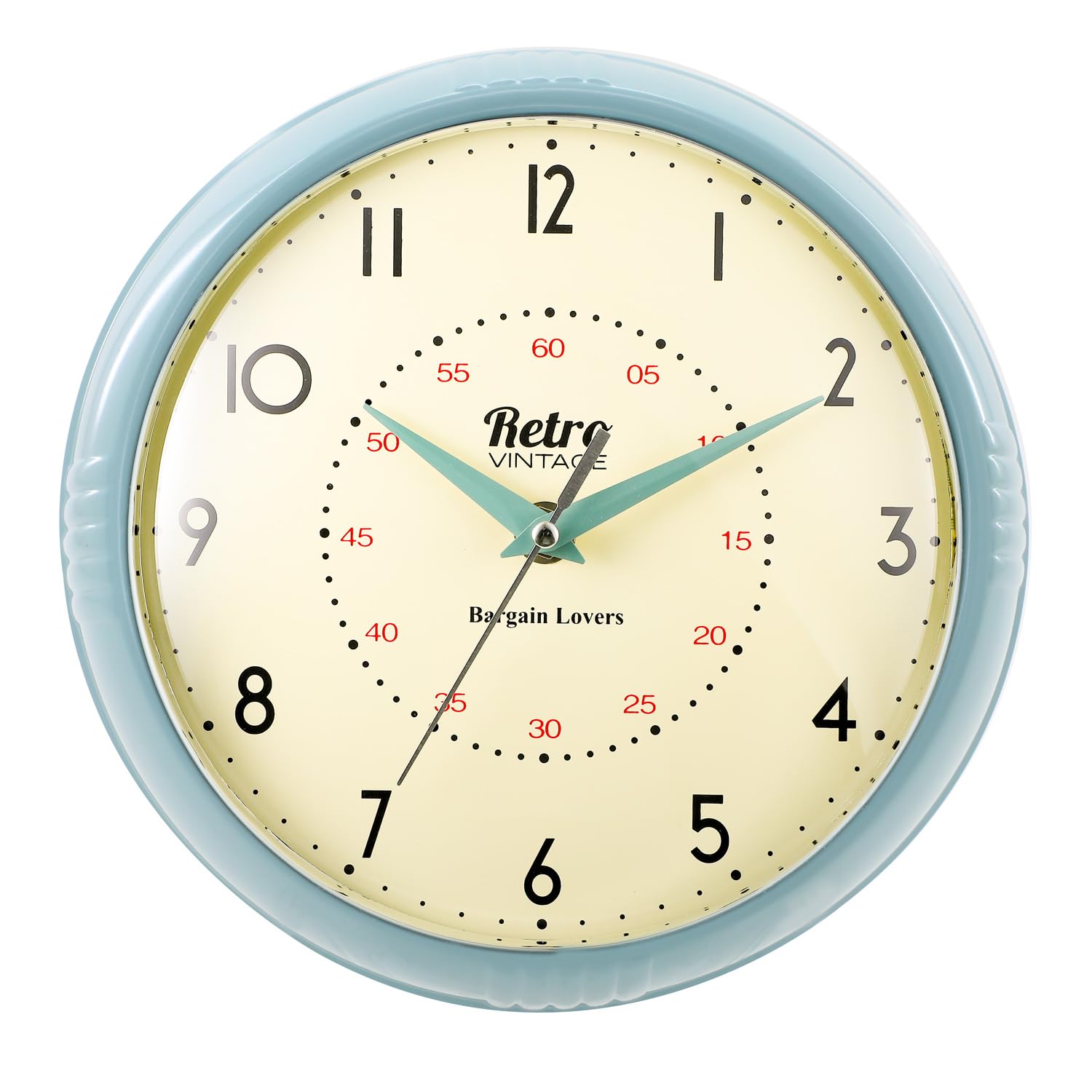 EYE CATCHING DUCK EGG BLUE NON TICKING CLASSIC RETRO WALL CLOCK VINTAGE INSPIRE CHARM DINNER SILENT WALL CLOCK