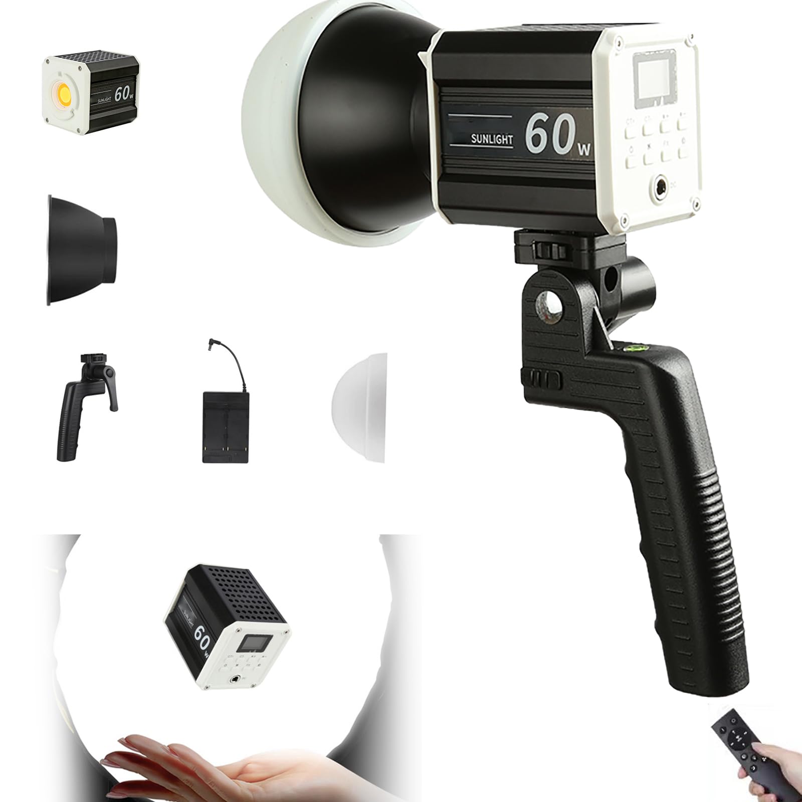 Luz de fotografía para vídeos en exteriores foco portátil con ranura de batería