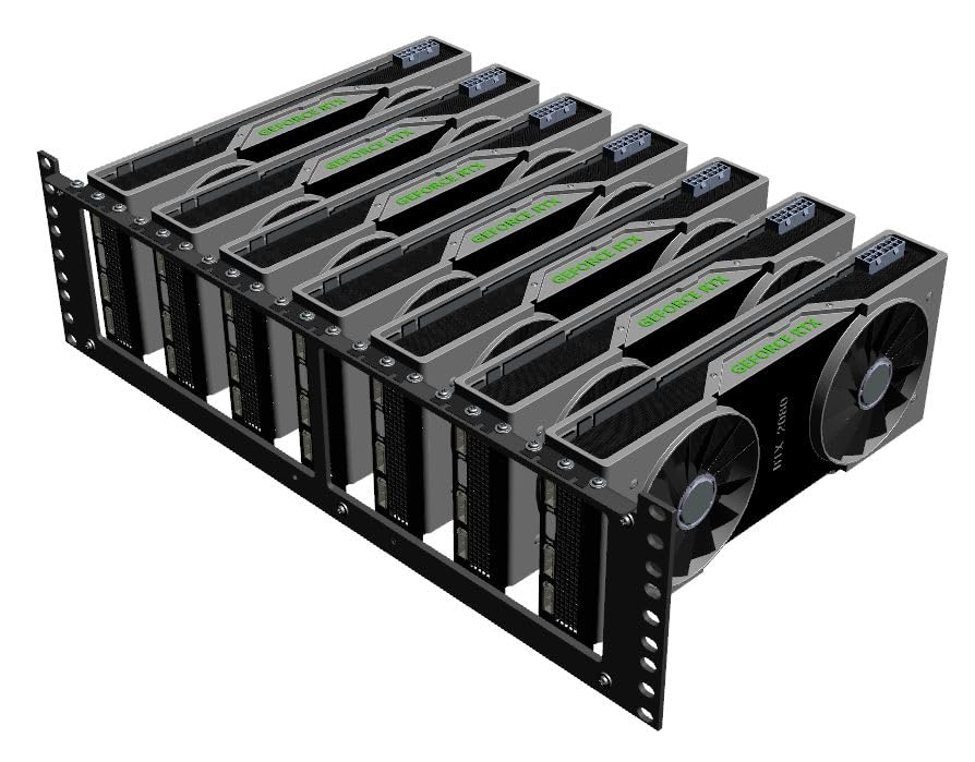Rack 19 pouces GPU en acier pour studio de rendu et bureau
