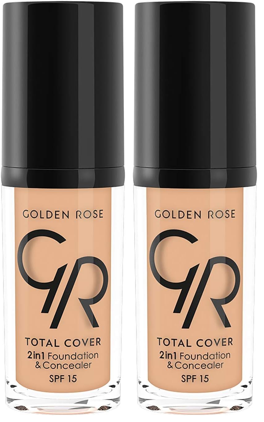 Golden Rose Total Cover 2si1 Arada Kapatıcı ve Fondöten No: 12 Light Beige - 30 ml (2 paketi)