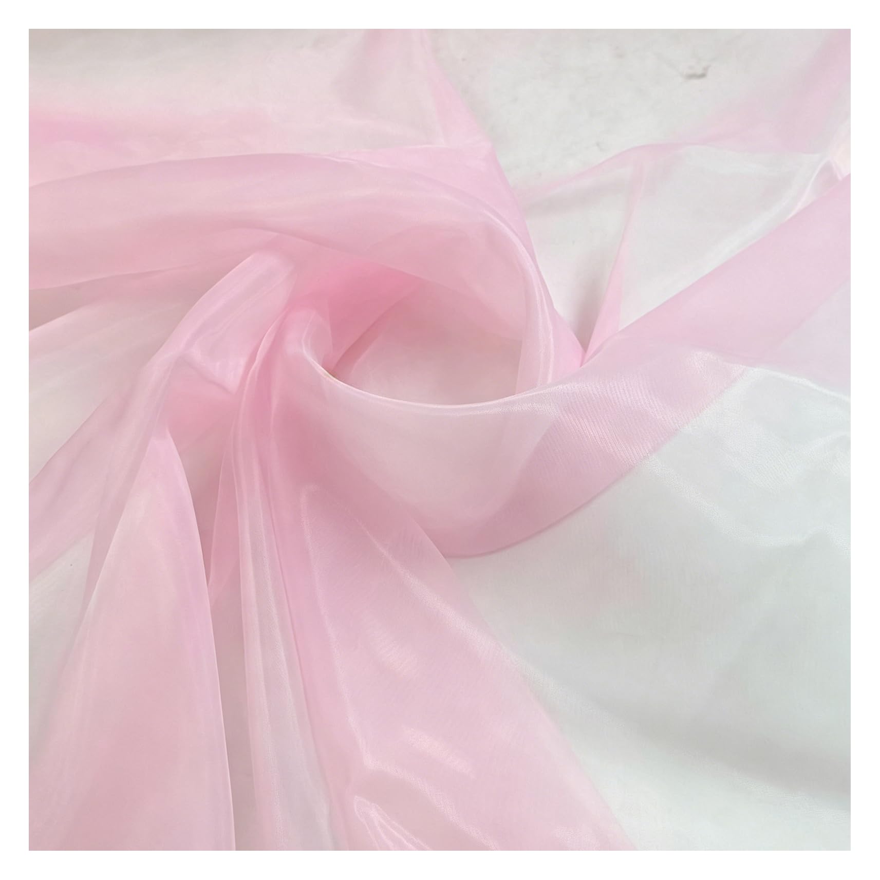 10M x 1.5M Organza Stoff Meterware Transparent Stoffe Zum Nähen Tüll Dekostoff Netzstoff Organza Modestoff Glänzend Kostümstoff für Tischdecken, Kleidung, DIY Basteln, Hochzeitsdeko