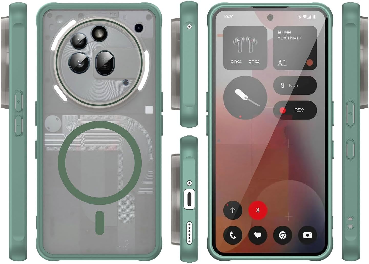 Compatible with Nothing Phone (3A) Pro Case Cover,Compatible with MagSafe,Anti-Fall,Compatible with Nothing Phone 3a Pro A509P Shock-Absorbing Protective Case Green