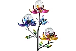 Solar Lights Outdoor Decorative Lotus Flower Wind Spinner