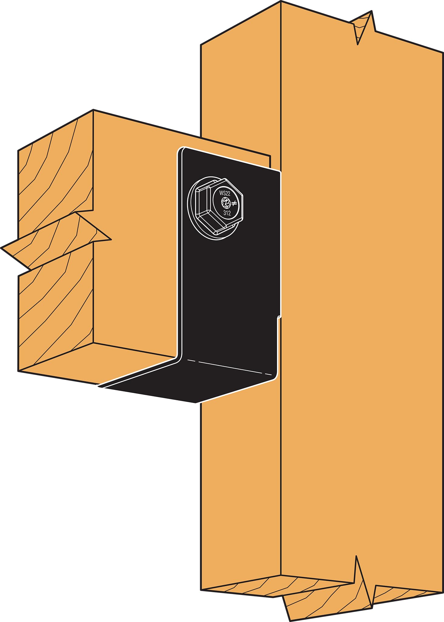 Simpson Strong-Tie APHH46 Outdoor Accents ZMAX, Black Heavy