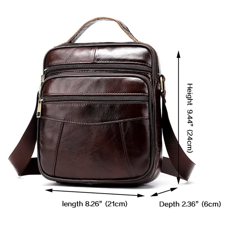 Men's Shoulder Bag Leather Bag Fashion Messenger Bags Flap Zipper Male Solid Crossbody Handbags (Color : A, Size (A2