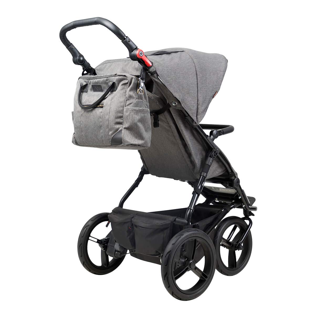 Mountain Buggy Duet V3.2 Luxury Zwillingswagen  Inkl. Wickeltasche & 1  Babyschale, Farbe Herringbone Moon Buggy