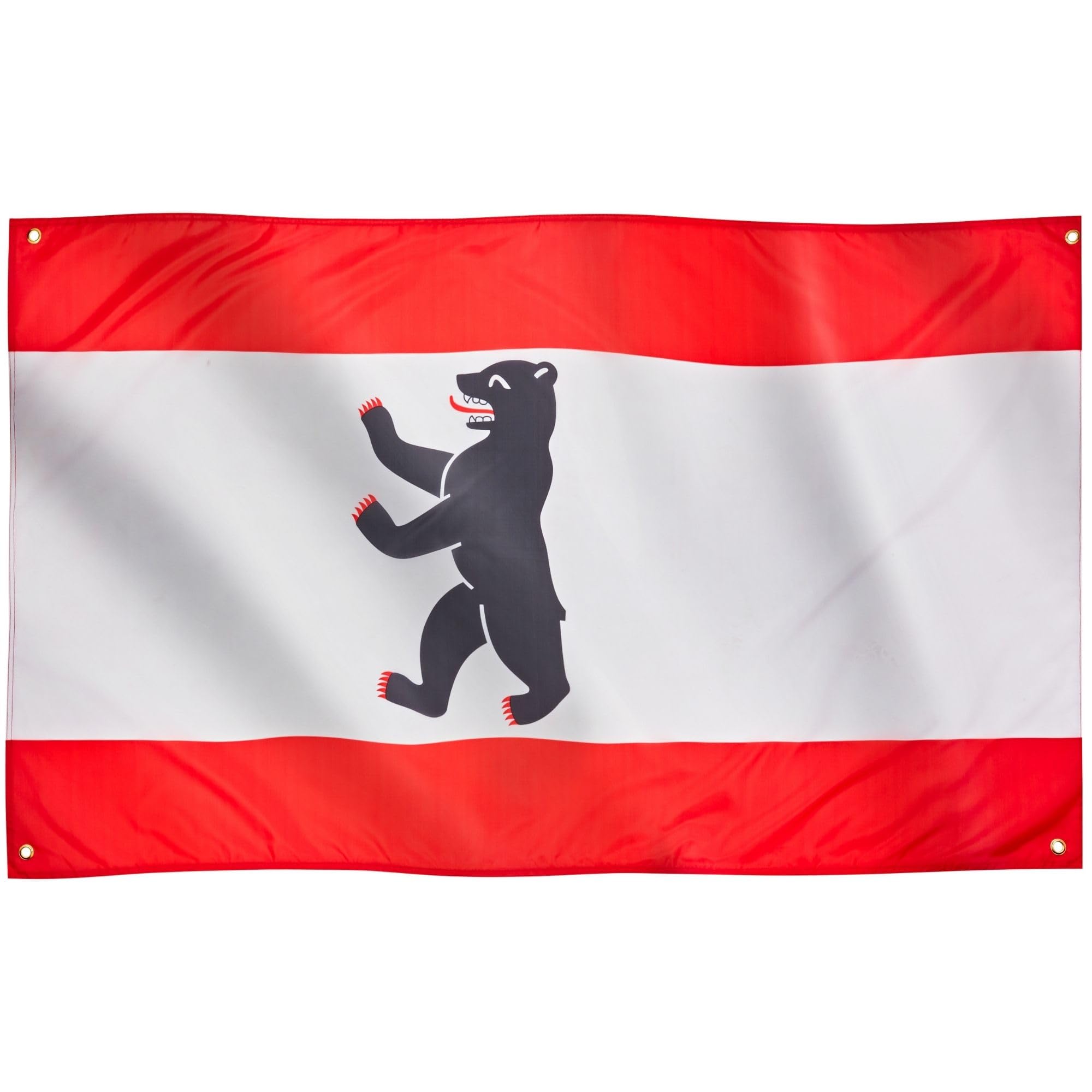 Runesol Berlin Flag, 91x152cm, 3ft x 5ft, Flag of Berlin, 4 Grommets, Eyelet in Every Corner, Berliner Landesflagge