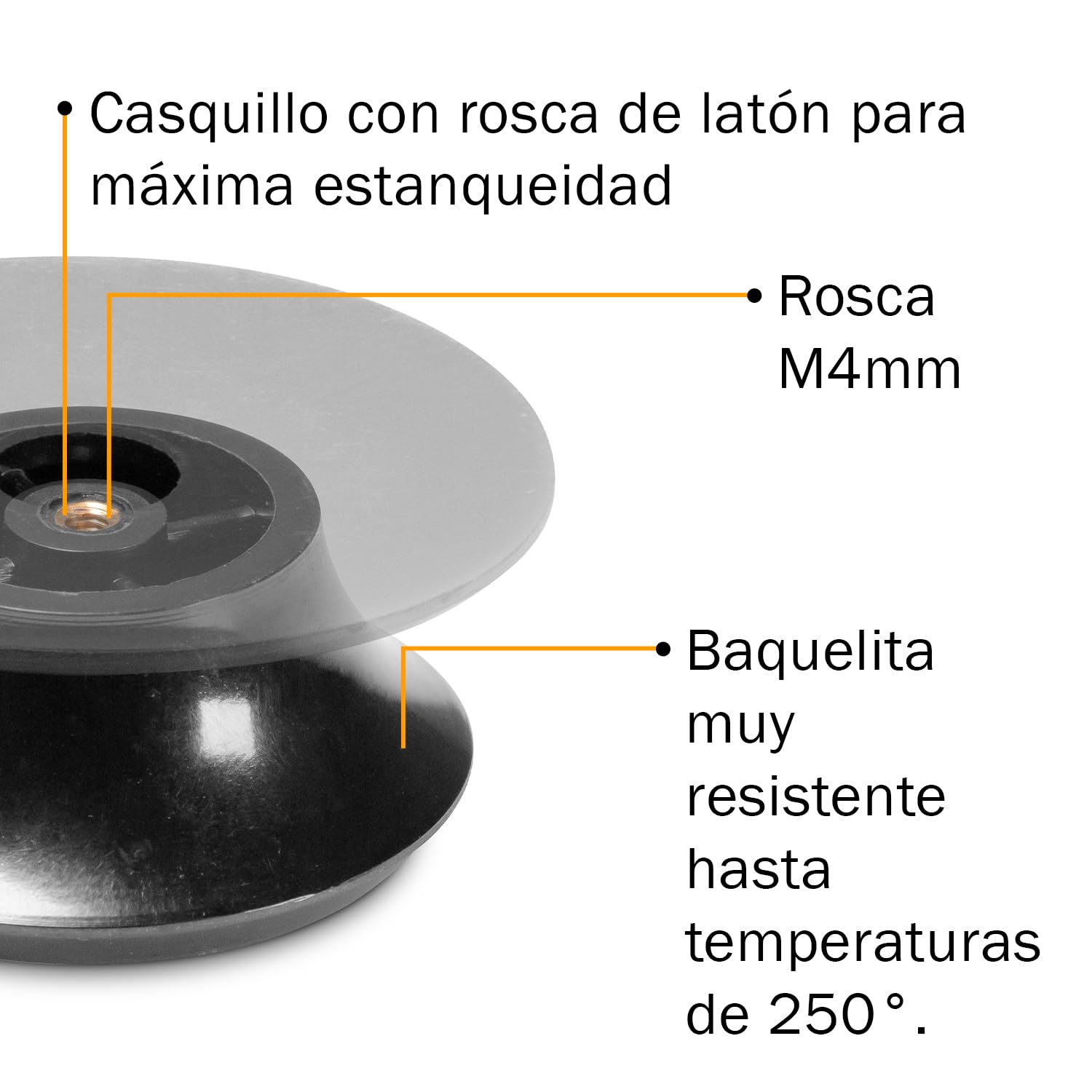 OPPAHA Juego de 2 pomos para ollas compatibles con Imco, 100 % rosca de latón y baquelita antiquemaduras
