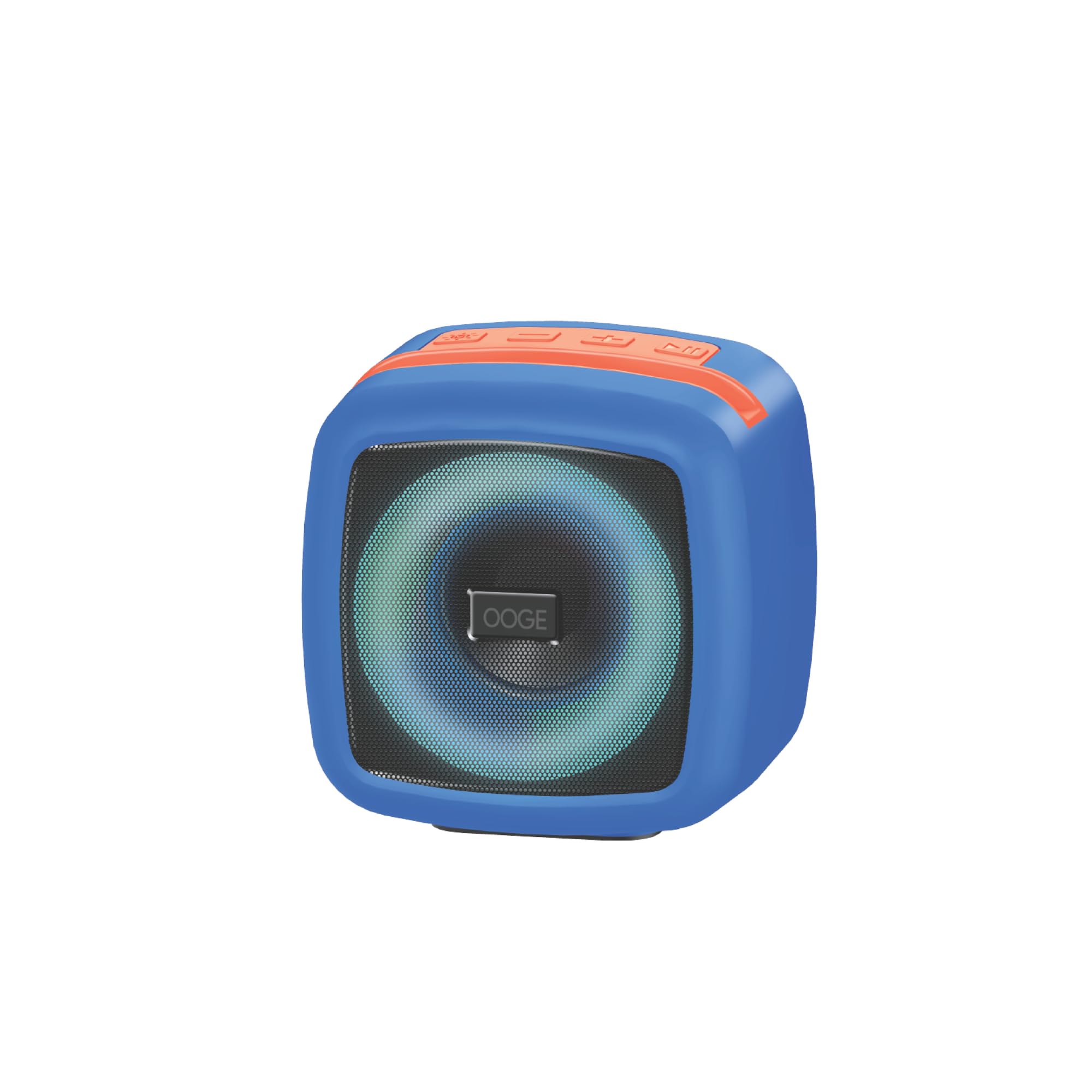 OOGE Vibebox 1000 Bluetooth Speaker | 7W Wireless Speaker with AUX & USB Port | RGB Lights | Type-C Charging | Bluetooth 5.3 | Deep Bass | Compact & Stylish | Blue