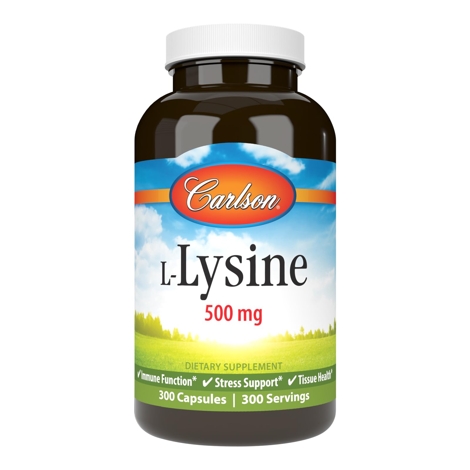Carlson L-Lysine, 500 mg, Tissue Health, Muscle Development, 300 Capsules