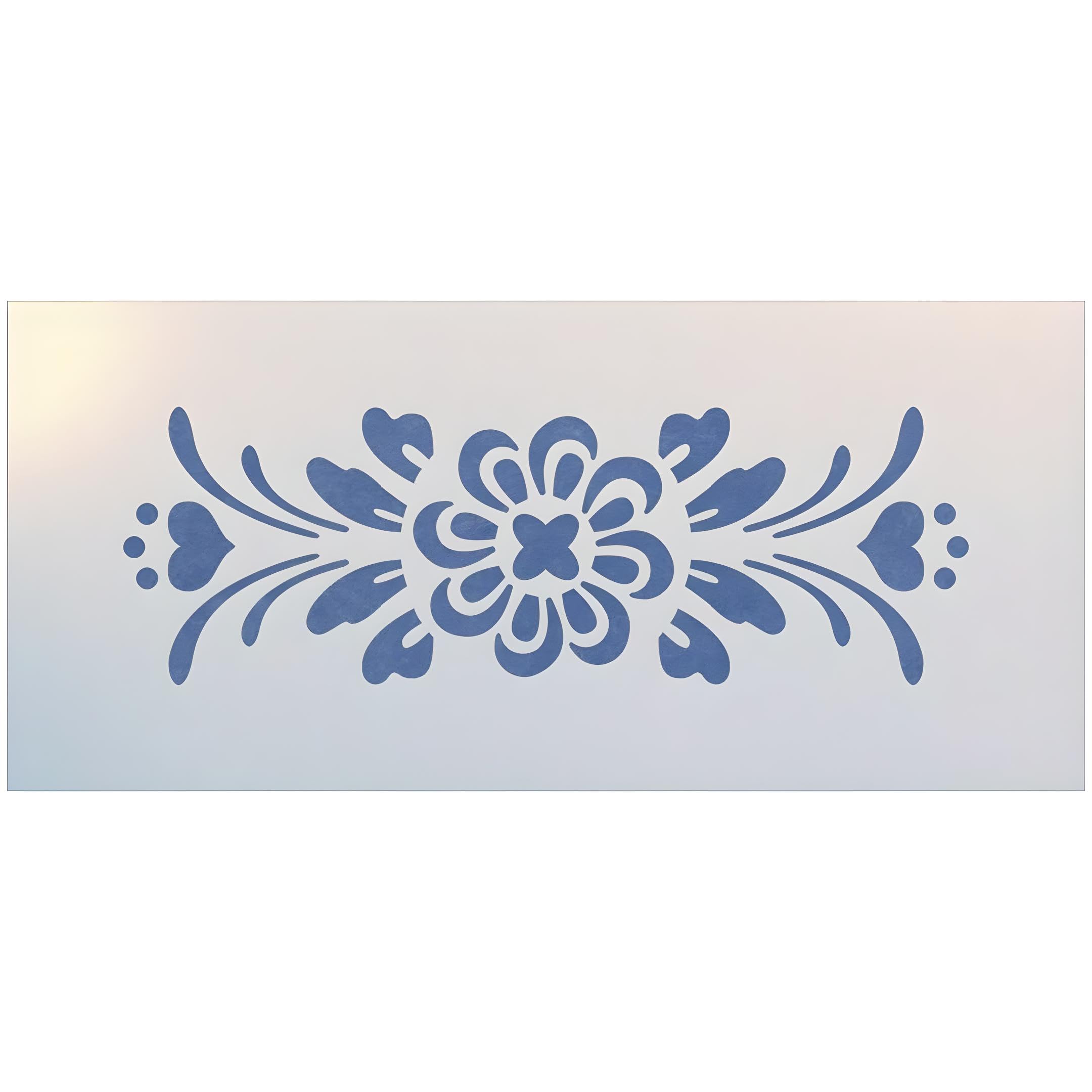 Rosemaling Pattern 4 Stencil Template – 2.9" x 8.6" Reusable Mylar Stencil for DIY Crafts, Home Décor, Wood Signs & Fabric Painting – Scandinavian
