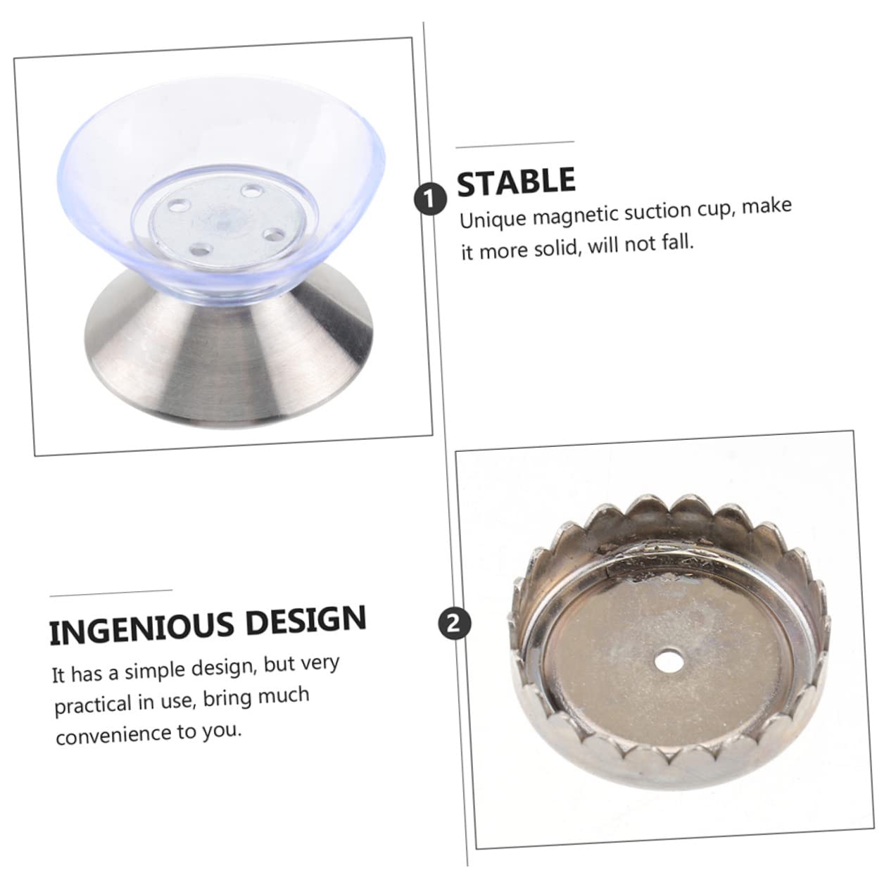 IMIKEYA 6set Portasapone Magnetico In Inox Supporto Del Sapone Montato Parete Design Ventosa per Bagno e Cucina Facile Installazione e Risparmio Di Spazio