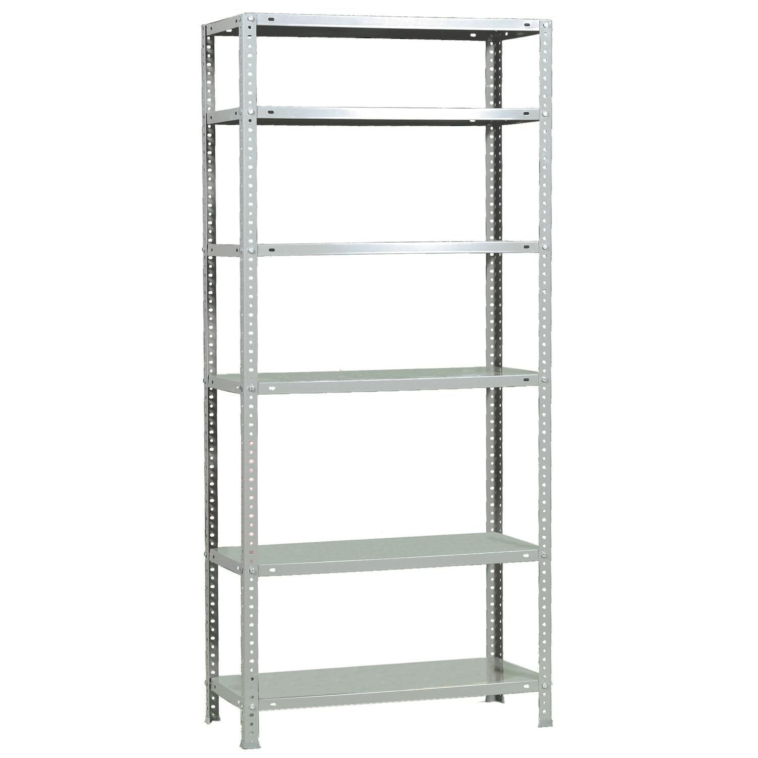 Étagère métallique pour résoudre les problèmes de place avec ses 6 niveaux en acier blanc