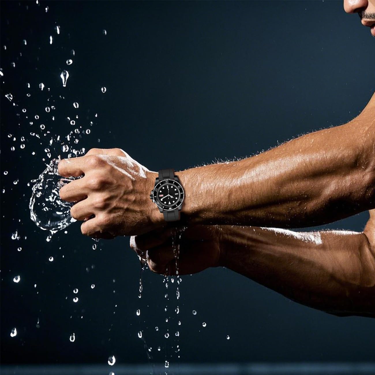 Kai Tian Correa de reloj de silicona TPU de 20 mm para hombres y mujeres, correa de reloj de caucho fluorado con cierre desplegable clásico