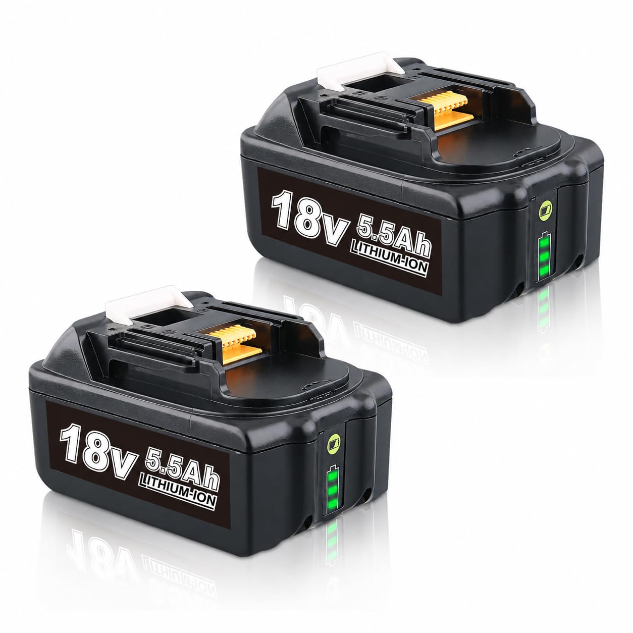 2PACK BL1850B 5.5Ah Replacement for Makita 18V Battery Compatible with Makita Battery BL1860 BL1860B BL1850 BL1840 BL1830 BL1820 with LED Indicator