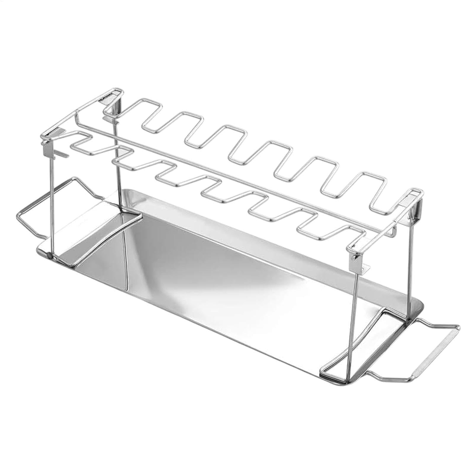 Parrilla para Pollo, Soporte de Acero Inoxidable con 14 Ranuras para Muslos de Pollo, Ideal para barbacoas, picnics, acampadas, Cocina y hogar cocinar al Aire Libre y Fiestas en el Jar