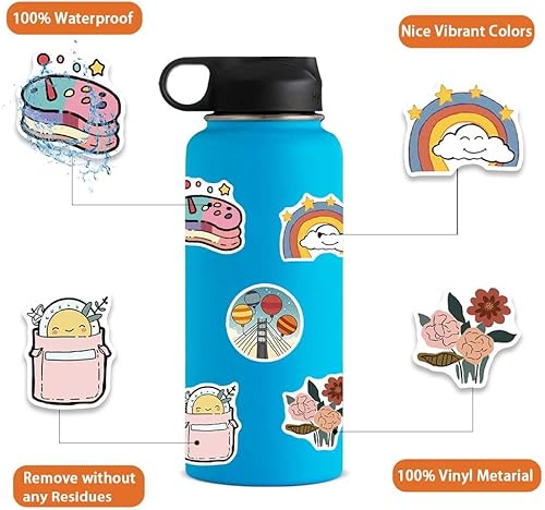 Miniatura 3 de 100 calcomanías VSCO, calcomanías estéticas para botellas de agua, calcomanías de vinilo impermeables para laptop, parachoques de computadora,