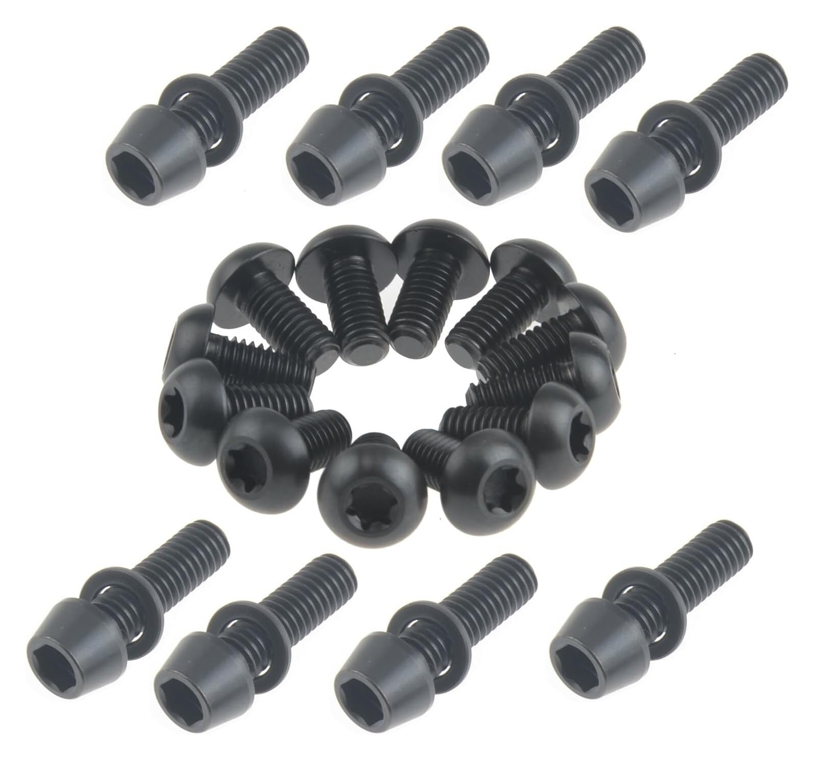 DWAMMEBRS Bicycle Disc Brake Bolts Upgrade Kit 12Pcs M5x10mm For Hope Hayes Magura(Black)