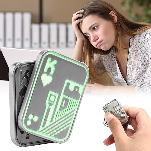 Miniatura 2 de Juguetes magnéticos de metal para ansiedad, tarjeta de empuje de póquer de metal, deslizante, juguete para aliviar el estrés, juguete EDC para