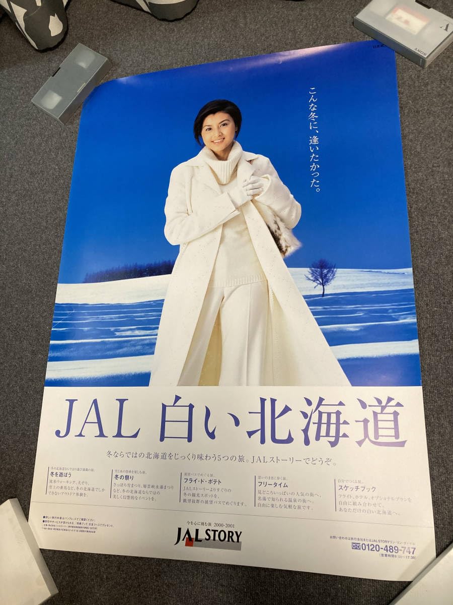 Amazon.co.jp: 藤原紀香 JAL白い北海道ポスター こんな冬に 逢いたかっ