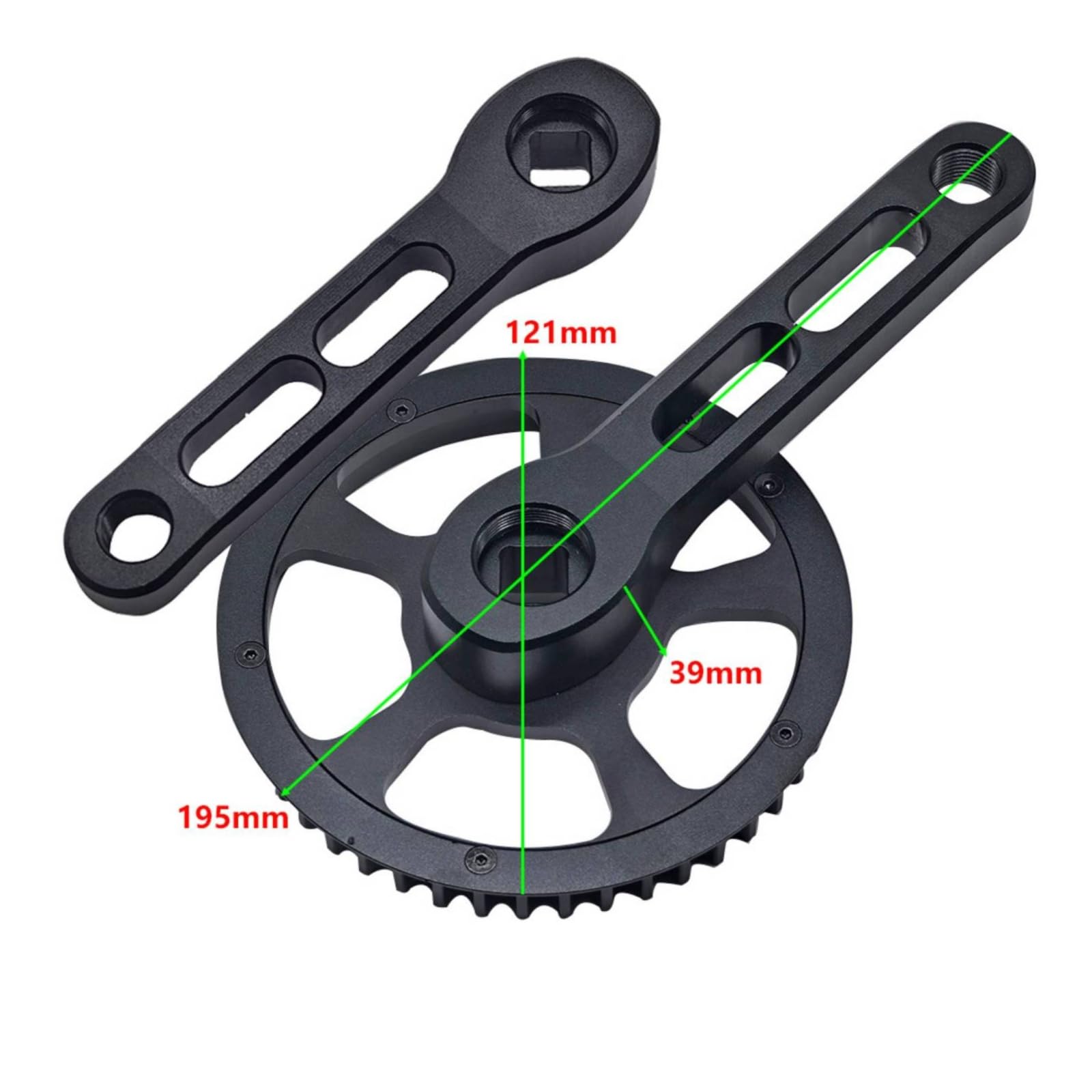 Infantil para Bicicleta Conjunto Plato Transmisión con Polea 46 Dientes y Guardia Aleación de Aluminio y Brazo 120 Mm Adecuada para Conversiones a Correa Rutas Escolares Ciudad