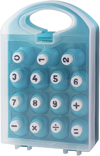 Miniatura 7 de Aosekaa Juego de perforador de papel, perforador de números con caja de almacenamiento, herramienta de manualidades, álbumes de recortes, para niñas