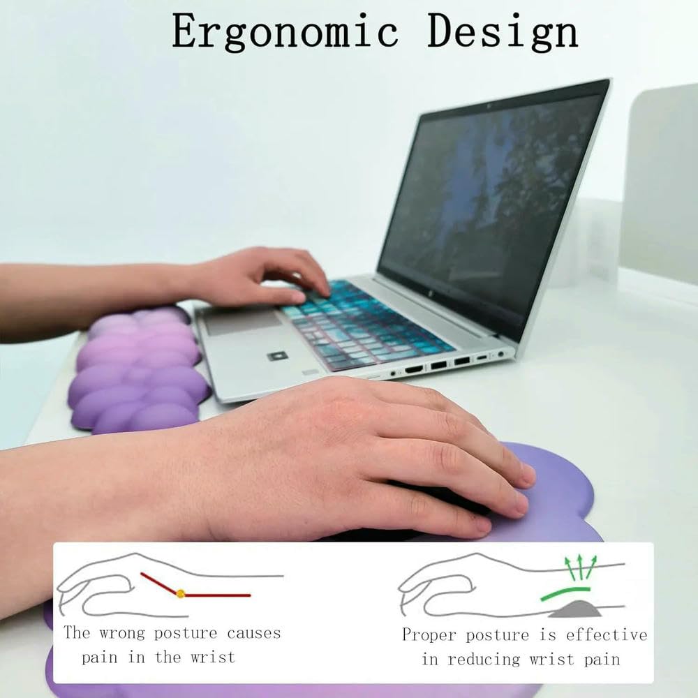 GLDFW, poggiapolsi ergonomico in memory foam, supporto per mouse per digitare computer, sollievo dal dolore, per casa e ufficio